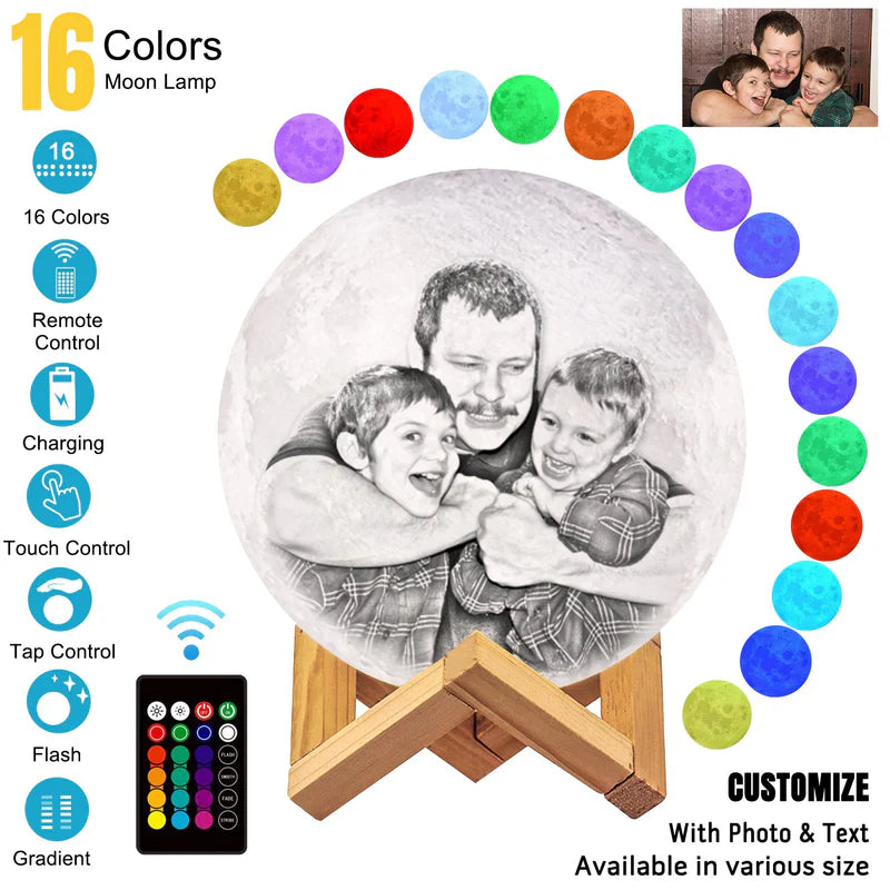 Custom Photo 3D Moon Lamp