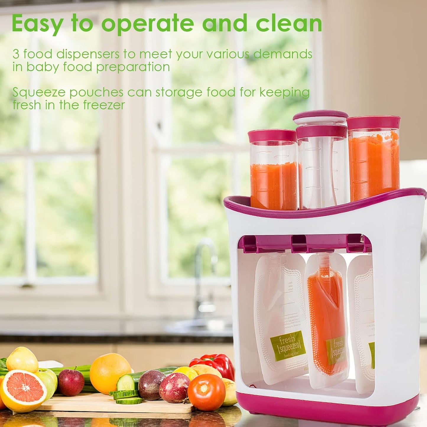 EasyFill Baby Food Pouch Maker with Storage Bags